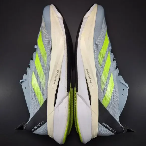 Adidas Adizero Boston 12 Wonder Blue Lucid Lemon Shoes ID4233 Men's Size 12 - Picture 9 of 12